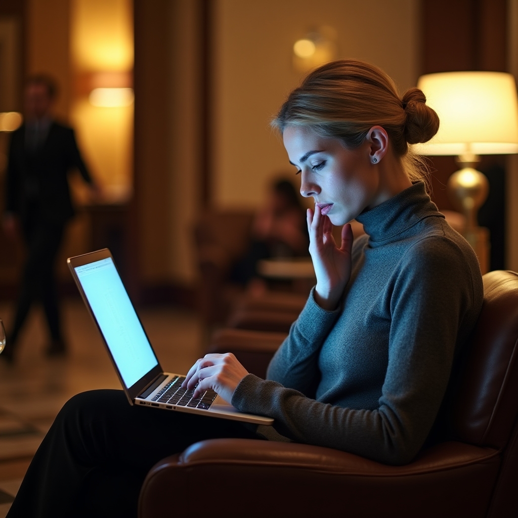 Person lernt am Laptop in einer ruhigen, professionellen Umgebung, Online-Kursformat für Entscheidungspsychologie